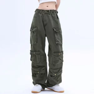 pantalon parachute avec multiples poches