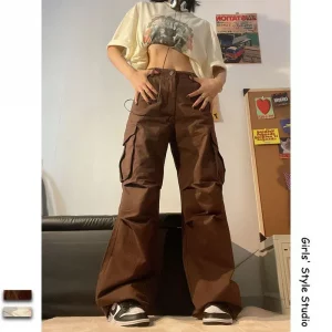 Pantalon Parachute Marron